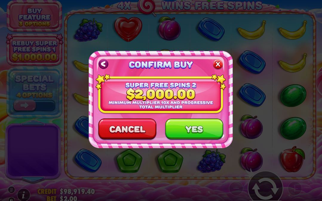 MULTIPLIER-bomber på rutnätet under Free Spins