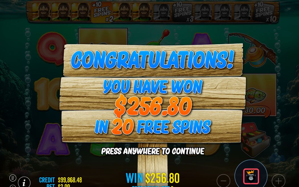 Efter Free Spins: vinstskärm med multiplikatorn x2 eller x3